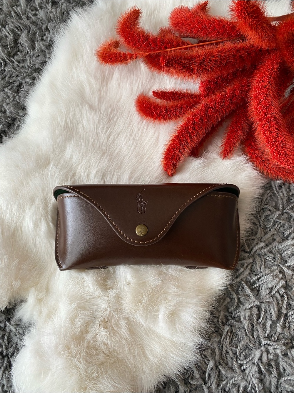 Ralph Lauren Dark Brown Leather Eyewear Case